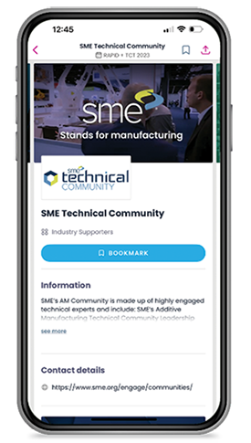 SME Technical Community page on phone